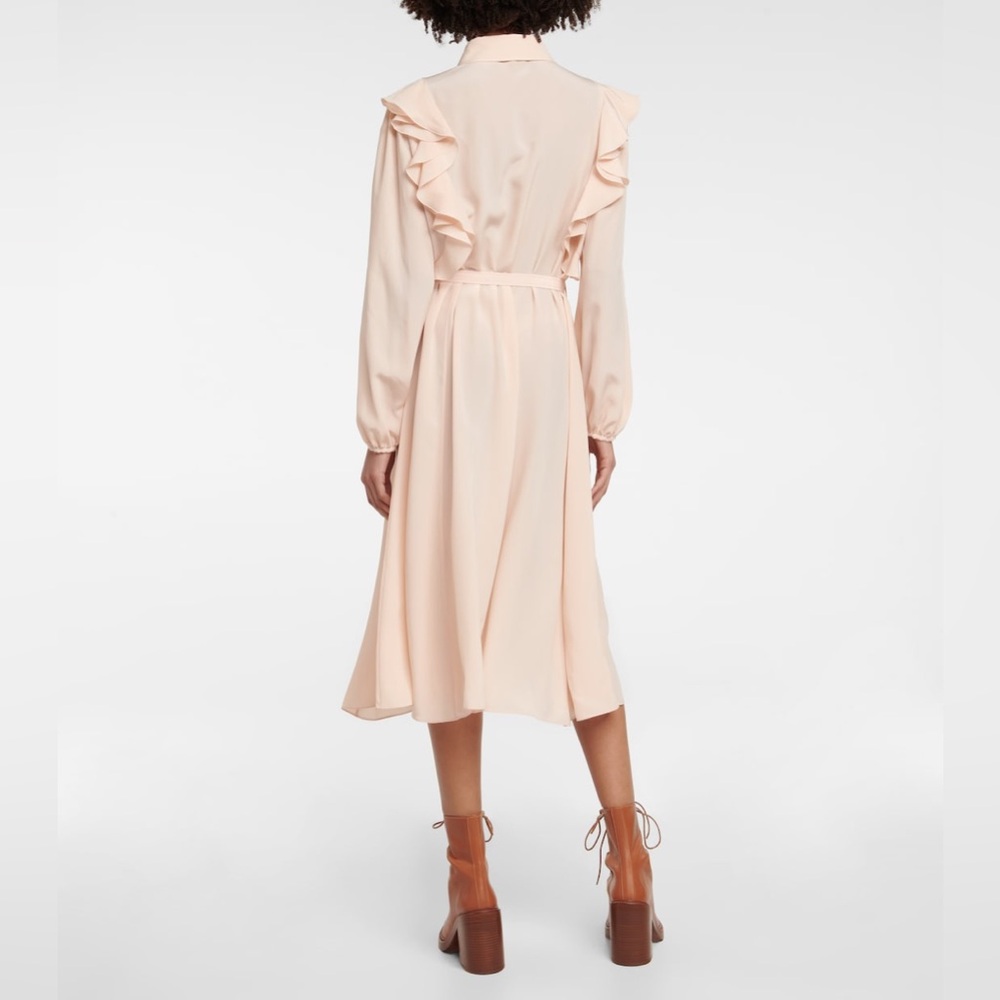 Chloe Crêpe De Chine Midi-Dress - Picture 2 of 10
